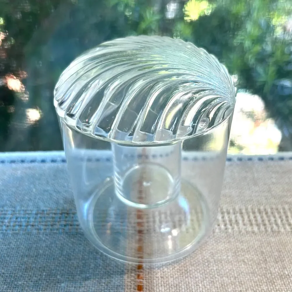 Vintage Lucite Vanity Jar with Seashell Lid – Acrylic Powder Jar Storage